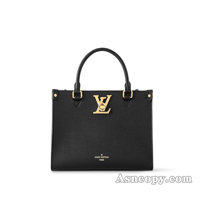 ルイヴィトングレインカーフレザーロック＆ゴートートバッグ  M22311ノワール