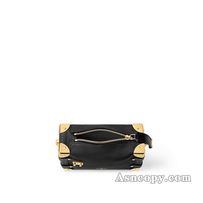 ルイヴィトングレインカーフレザーサイドトランク PMショルダーバッグ M23817ブラック