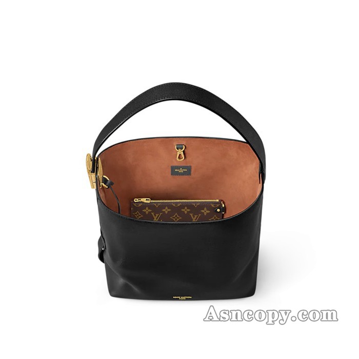 ルイヴィトングレインカーフレザーロウキー･ホーボー MMショルダーバッグ  M24856ブラック