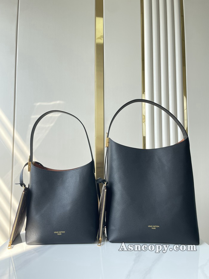 ルイヴィトングレインカーフレザーロウキー･ホーボー MMショルダーバッグ  M24856ブラック