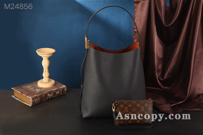 ルイヴィトングレインカーフレザーロウキー･ホーボー MMショルダーバッグ  M24856ブラック