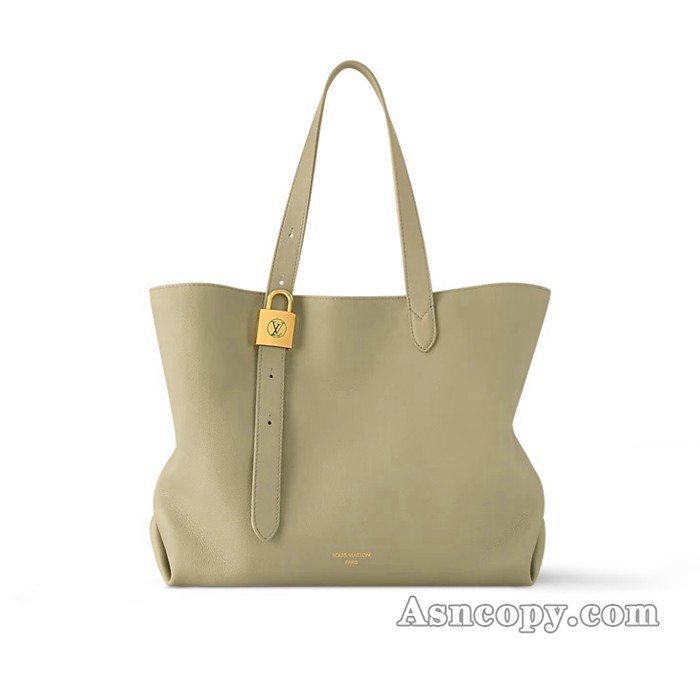 ルイヴィトンカーフレザーロウキー･カバ MMトートバッグ  M25343クレイ グリーン