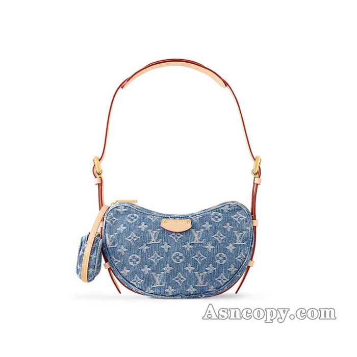 ルイヴィトンモノグラム･デニムクロワッサンショルダーバッグ  M46856ブルーデニム