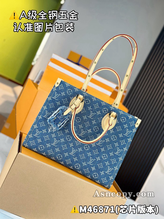 ルイヴィトンモノグラム･デニムオンザゴー MMトートバッグ  M46871ブルーデニム