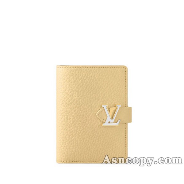 ルイヴィトントリヨンレザーLV ヴェルティカル ウォレット コンパクト財布 M11975バナナ イエロー