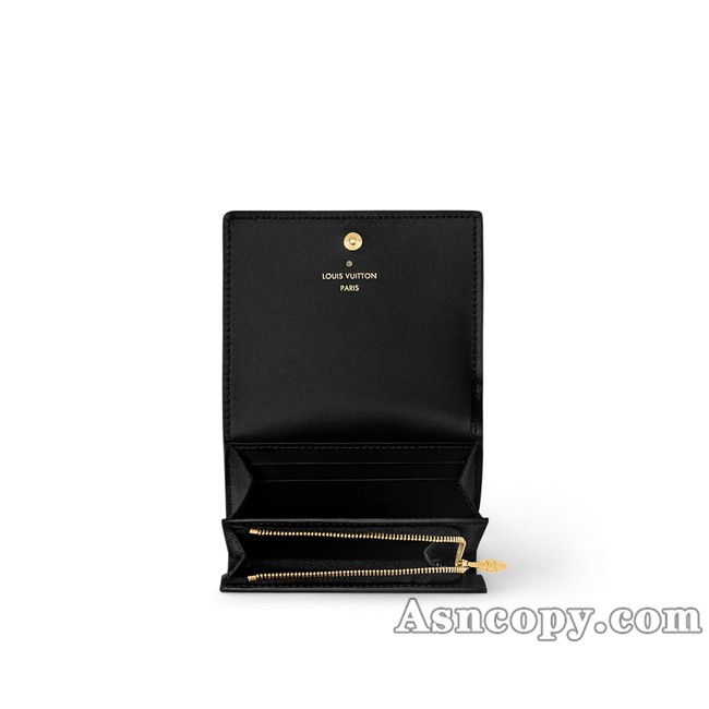 ルイヴィトントリヨンレザーポルトフォイユ･カプシーヌ タイニー財布 M12149ブラック