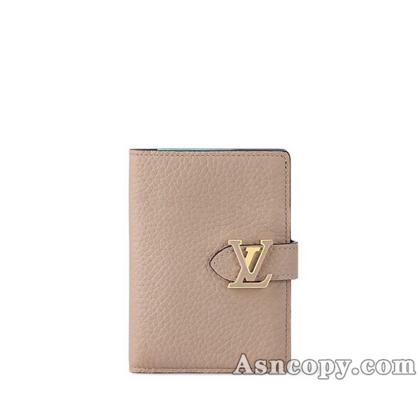 ルイヴィトントリヨンレザーカプシーヌLV ヴェルティカル ウォレット コンパクト財布 M82198