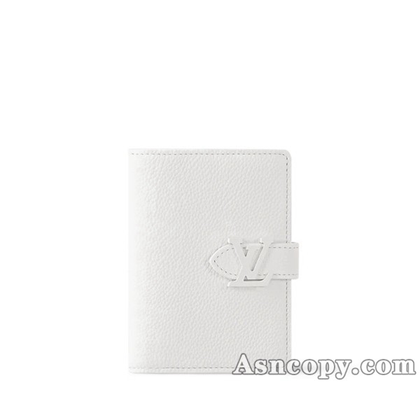 ルイヴィトンマットカーフレザーLV ヴェルティカル ウォレット コンパクト財布 M82998オプティカル ホワイト